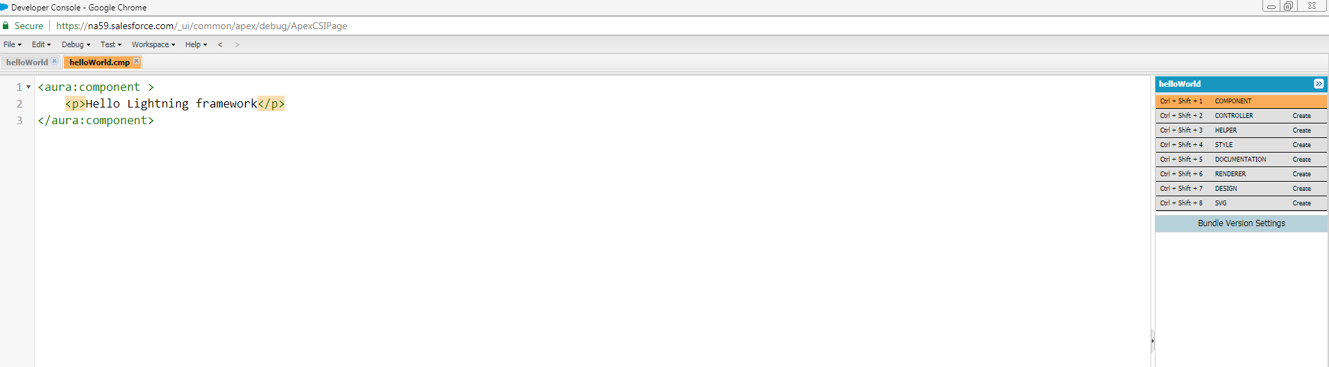 Salesforce Lightning framework